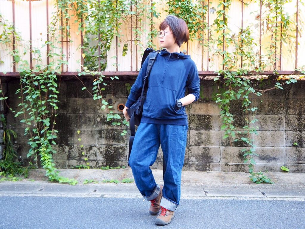 山と道 Merino Pullover M Navy メリノプルオーバー-